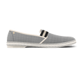 Rivieras Shoes Canvas Oxford Loafer with Striped Elastic Band Black 1191 Mocassin handmade in Spain.