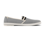 Rivieras Shoes Canvas Oxford Loafer with Striped Elastic Band Black 1191 Mocassin handmade in Spain.