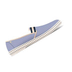 Rivieras Shoes Canvas Oxford Loafer with Striped Elastic Band Blue 1192 Mocassin handmade in Spain.