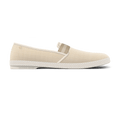 Rivieras Shoes Canvas Oxford Loafer with Striped Elastic Band Natural 1197 Mocassin handmade in Spain.