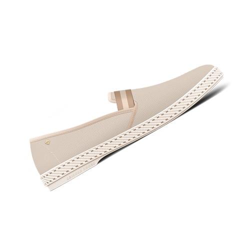 Rivieras Shoes Canvas Oxford Loafer with Striped Elastic Band Natural 1197 Mocassin handmade in Spain.