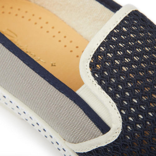 Rivieras Shoes Classic Canvas & Mesh Slip on Loafer in Light Blue and Navy 9212 Mocassin handmade in Spain.