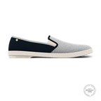 Rivieras Shoes Classic Canvas & Mesh Slip on Loafer in Navy and Light Blue 9213 Mocassin handmade in Spain.
