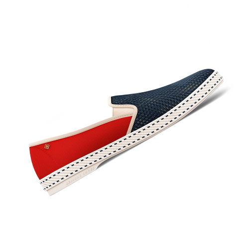 Rivieras Shoes Classic Canvas & Mesh Slip - On Loafer in Red White & Blue 9999 Mocassin handmade in Spain.
