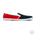 Rivieras Shoes Classic Canvas & Mesh Slip - On Loafer in Red White & Blue 9999 Mocassin handmade in Spain.