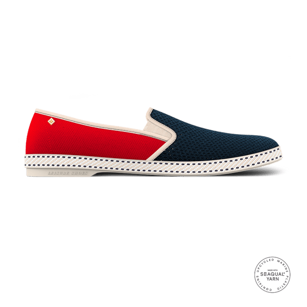Classic Canvas & Mesh Slip-On Loafer in Red White & Blue