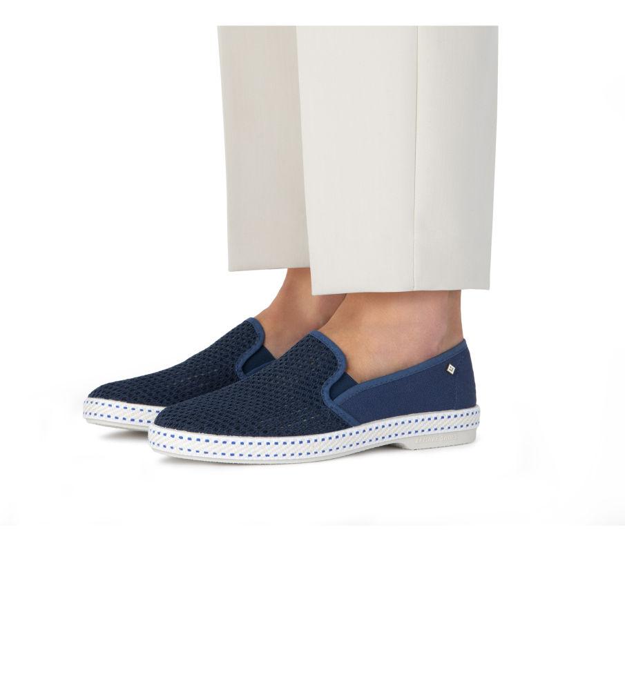 Rivieras Shoes Classic Canvas & Mesh Slip - On Loafer in Working Blue 2014 Mocassin handmade in Spain.