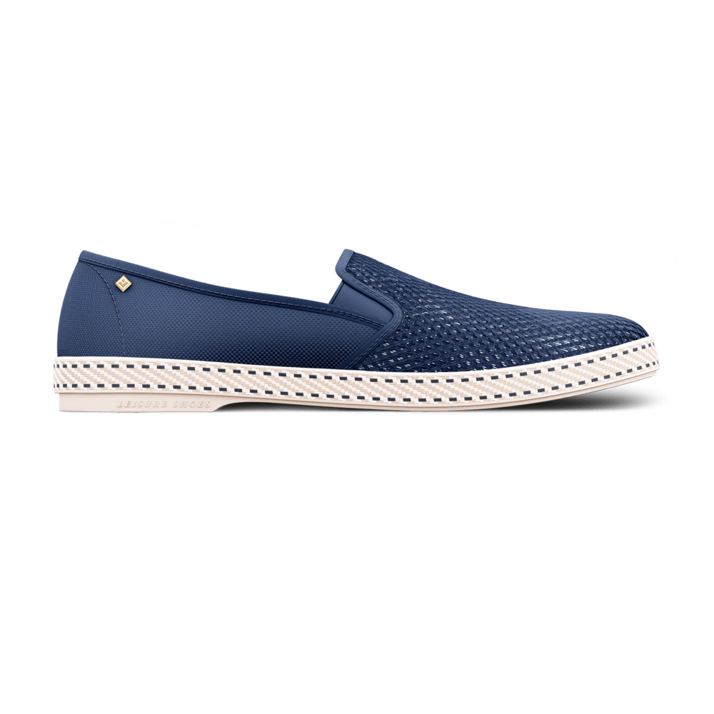 Rivieras Shoes Classic Canvas & Mesh Slip - On Loafer in Working Blue 2014 Mocassin handmade in Spain.