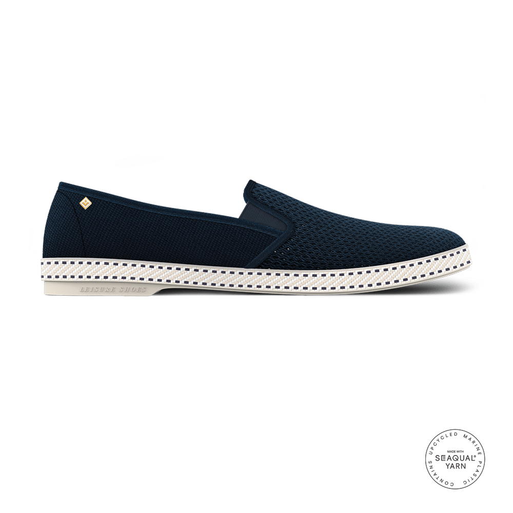Rivieras Shoes Classic Cotton Canvas & Mesh Slip - On Loafer 2004 Mocassin handmade in Spain.