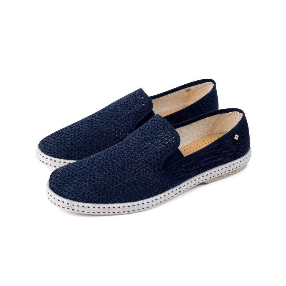 Rivieras Shoes Classic Cotton Canvas & Mesh Slip - On Loafer 2004 Mocassin handmade in Spain.