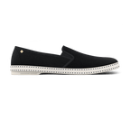 Rivieras Shoes Classic Cotton Canvas Slip - On Loafer Black 1001 Mocassin handmade in Spain.