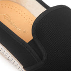 Rivieras Shoes Classic Cotton Canvas Slip - On Loafer Black 1001 Mocassin handmade in Spain.