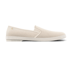 Rivieras Shoes Classic Cotton Canvas Slip - On Loafer in Beige 1002 Mocassin handmade in Spain.