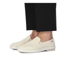 Rivieras Shoes Classic Cotton Canvas Slip - On Loafer in Beige 1002 Mocassin handmade in Spain.