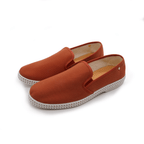 Rivieras Shoes Classic Cotton Canvas Slip - On Loafer Terracotta 1027 Mocassin handmade in Spain.
