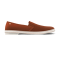 Rivieras Shoes Classic Cotton Canvas Slip - On Loafer Terracotta 1027 Mocassin handmade in Spain.