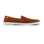 Rivieras Shoes Classic Cotton Canvas Slip - On Loafer Terracotta 1027 Mocassin handmade in Spain.
