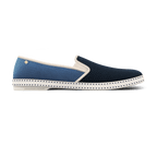 Rivieras Shoes Classic Match Cotton Cavas & Mesh in Light Blue & Navy 9249 Mocassin handmade in Spain.