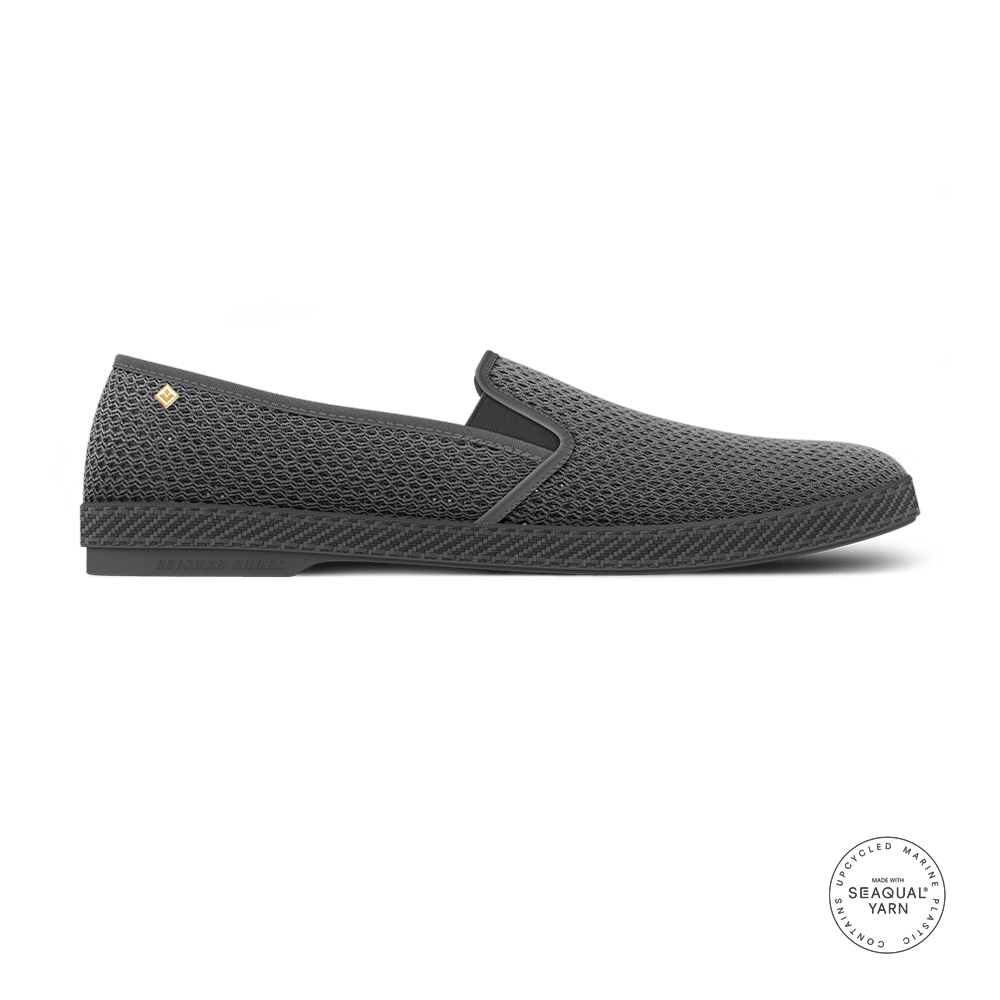 Rivieras Shoes Classic Mesh Slip - On Loafer Anthracite Gray 3237 Mocassin handmade in Spain.