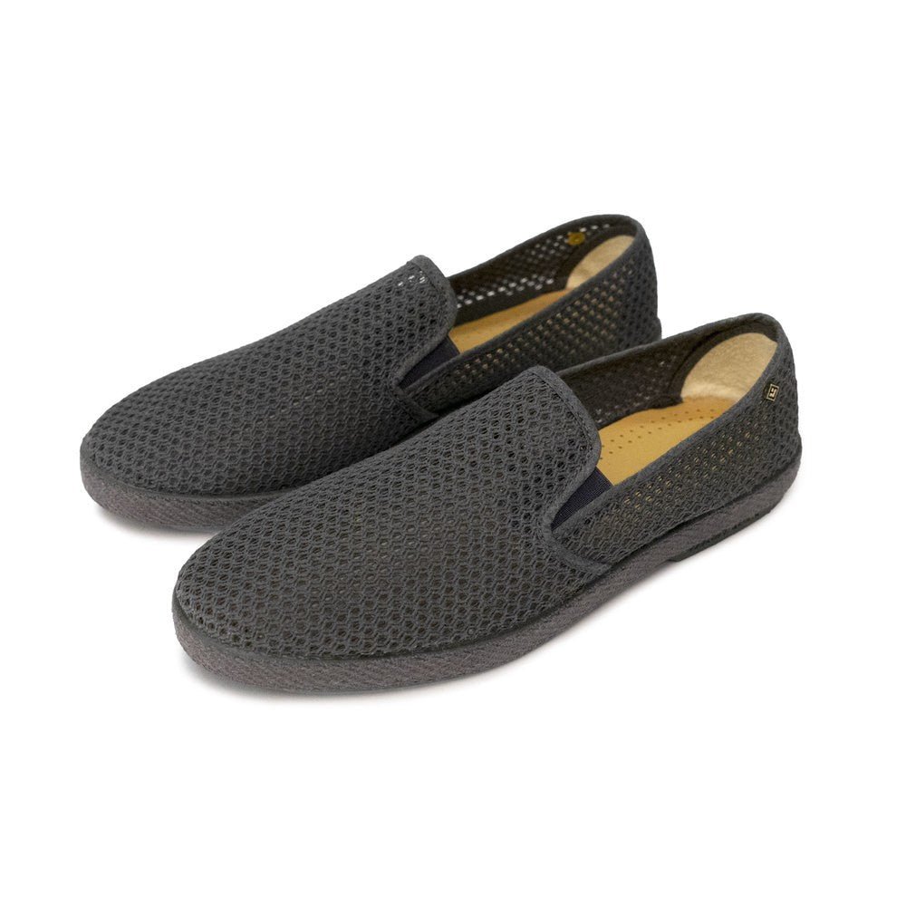 Rivieras Shoes Classic Mesh Slip - On Loafer Anthracite Gray 3237 Mocassin handmade in Spain.