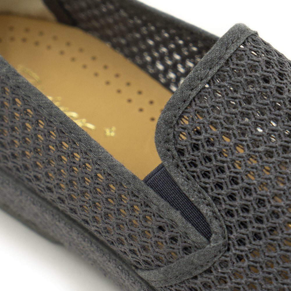 Rivieras Shoes Classic Mesh Slip - On Loafer Anthracite Gray 3237 Mocassin handmade in Spain.