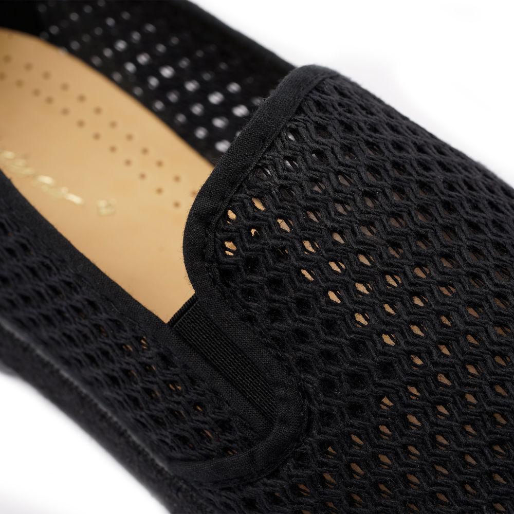 Rivieras Shoes Classic Mesh Slip - On Loafer Black 3201 Mocassin handmade in Spain.