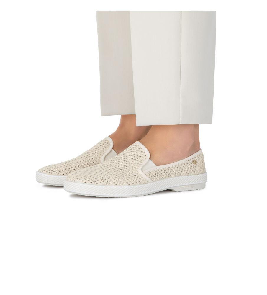 Rivieras Shoes Classic Mesh Slip - On Loafer Natural 3202 Mocassin handmade in Spain.