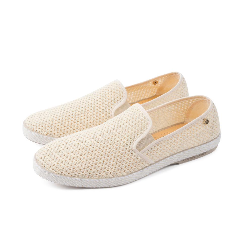 Rivieras Shoes Classic Mesh Slip - On Loafer Natural 3202 Mocassin handmade in Spain.