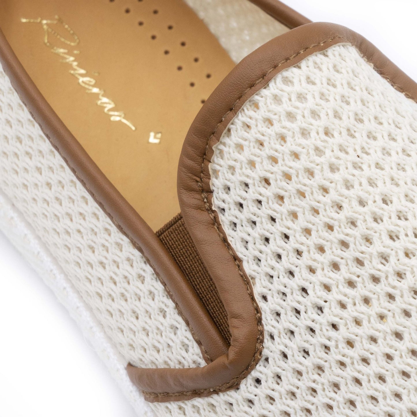 Rivieras Shoes Classic Mesh Slip - On Loafer with Imitation Leather Trim 3401 Mocassin handmade in Spain.