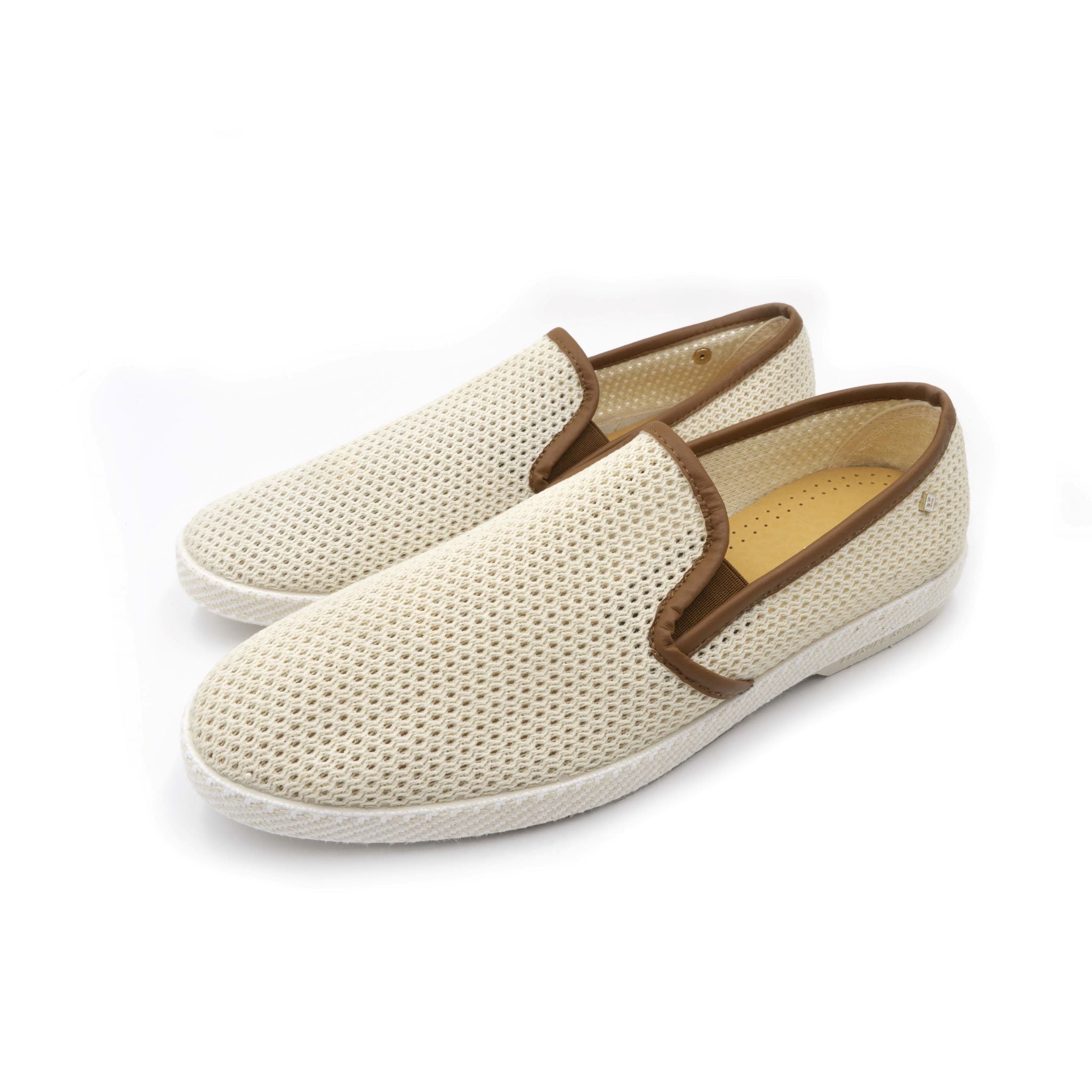 Rivieras Shoes Classic Mesh Slip - On Loafer with Imitation Leather Trim 3401 Mocassin handmade in Spain.