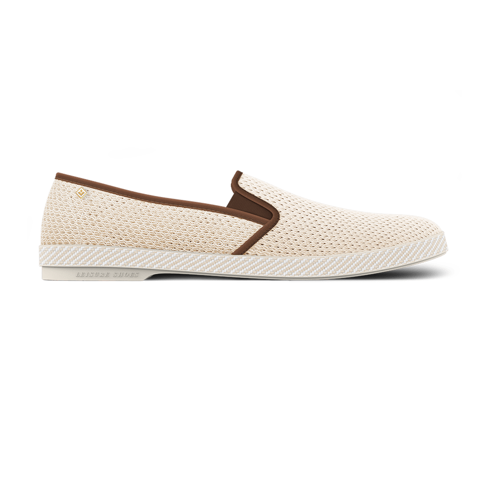 Rivieras Shoes Classic Mesh Slip - On Loafer with Imitation Leather Trim 3401 Mocassin handmade in Spain.