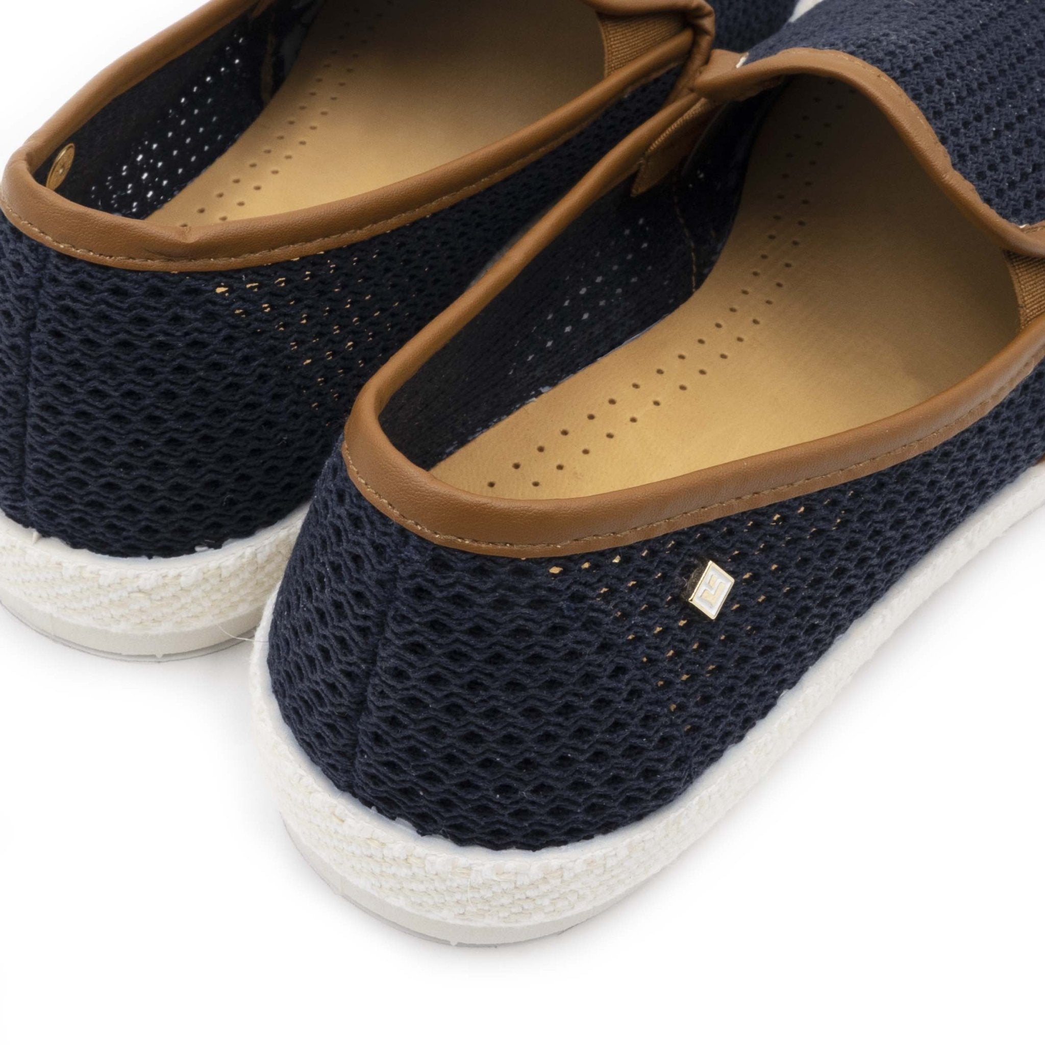 Rivieras Shoes Classic Mesh Slip - On Loafer with Imitation Leather Trim 3403 Mocassin handmade in Spain.