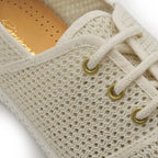 Rivieras Shoes Classic Mesh Slip - On Loafer with Laces in Cream 4032 Mocassin handmade in Spain.