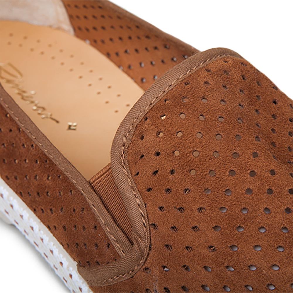 Rivieras Shoes Classic Suede Slip - On Loafer in Brown 3063 Mocassin handmade in Spain.