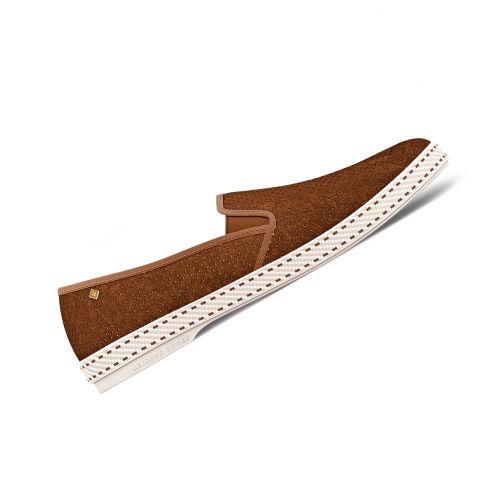 Rivieras Shoes Classic Suede Slip - On Loafer in Brown 3063 Mocassin handmade in Spain.