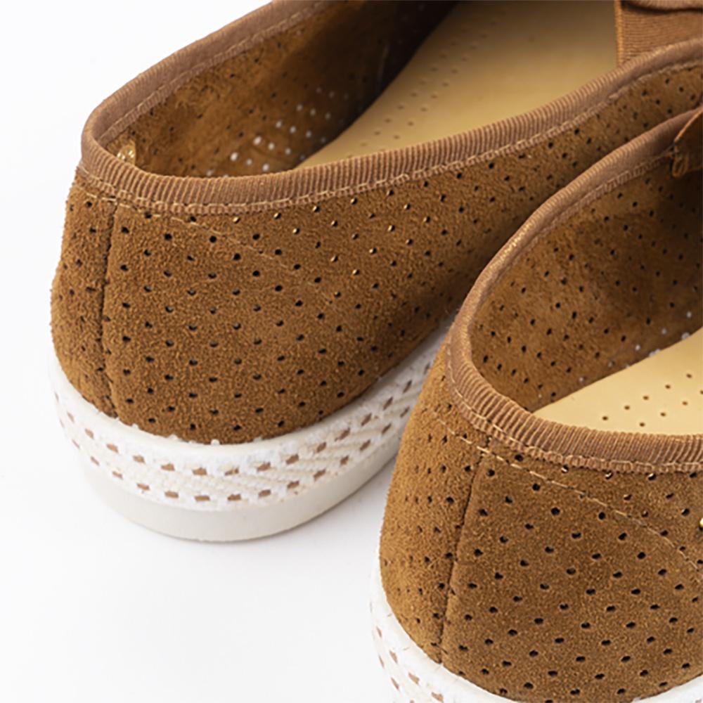 Rivieras Shoes Classic Suede Slip - On Loafer in Brown 3063 Mocassin handmade in Spain.