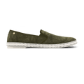 Rivieras Shoes Classic Suede Slip - On Loafer in Grey Green 3067 Mocassin handmade in Spain.