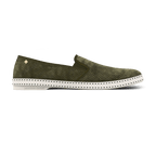 Rivieras Shoes Classic Suede Slip - On Loafer in Grey Green 3067 Mocassin handmade in Spain.