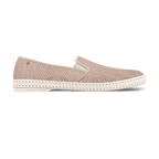 Rivieras Shoes Classic Suede Slip - On Loafer in Light Beige 3062 Mocassin handmade in Spain.