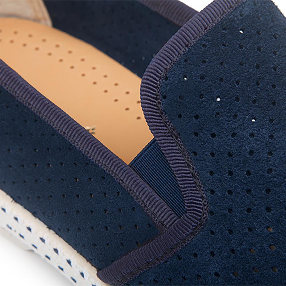 Rivieras Shoes Classic Suede Slip - On Loafer Navy 3064 Mocassin handmade in Spain.