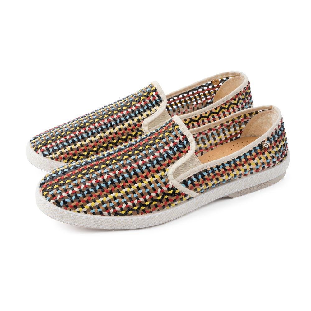 Rivieras Shoes Lord Woven Leatherette Slip - On Loafer Multi - Color 3101 Mocassin handmade in Spain.