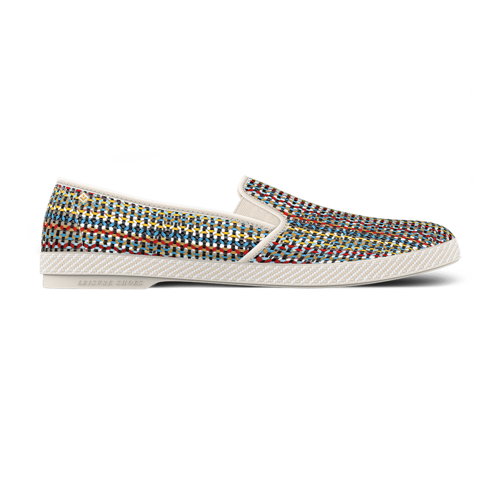 Rivieras Shoes Lord Woven Leatherette Slip - On Loafer Multi - Color 3101 Mocassin handmade in Spain.