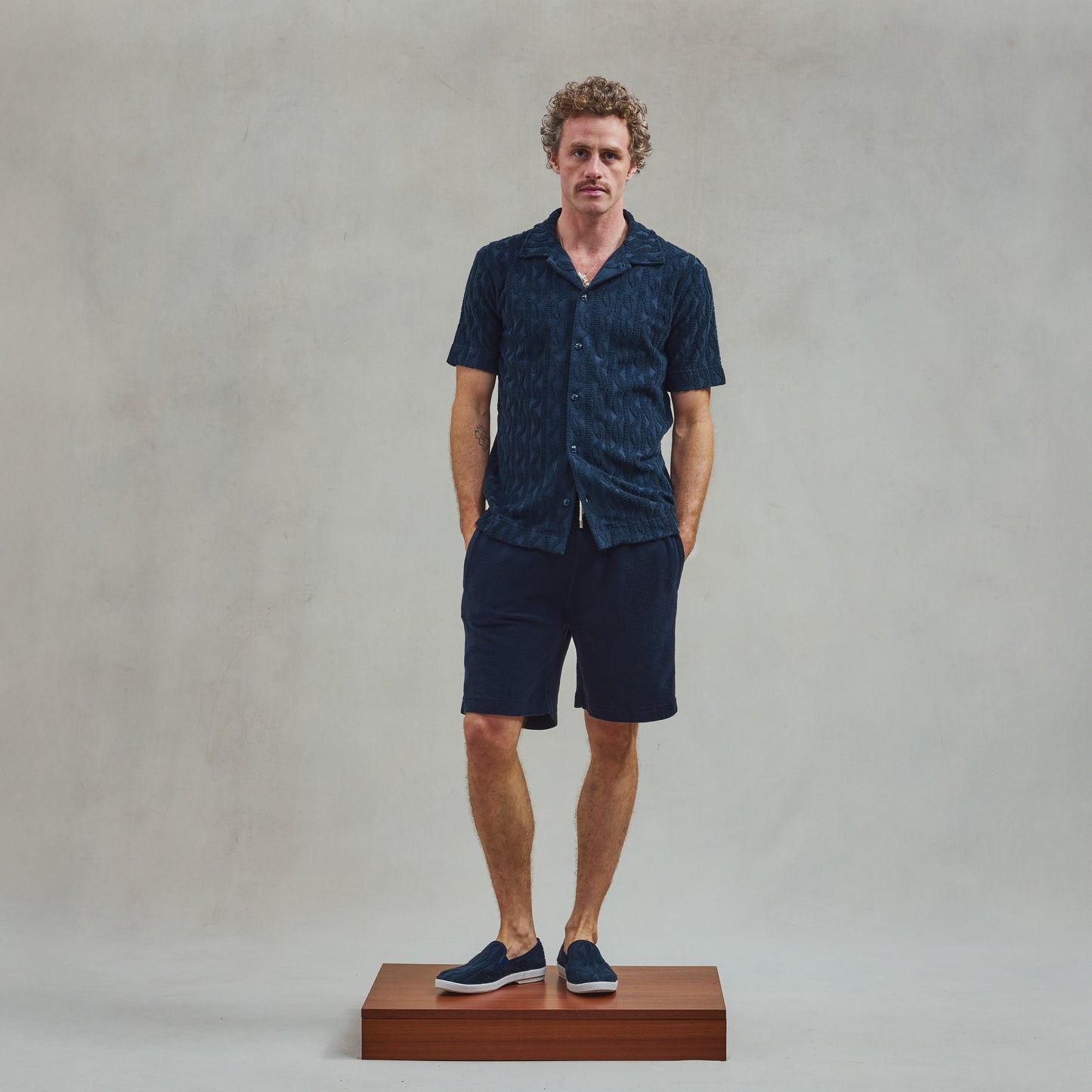 Navy Fancy Terry Shirt