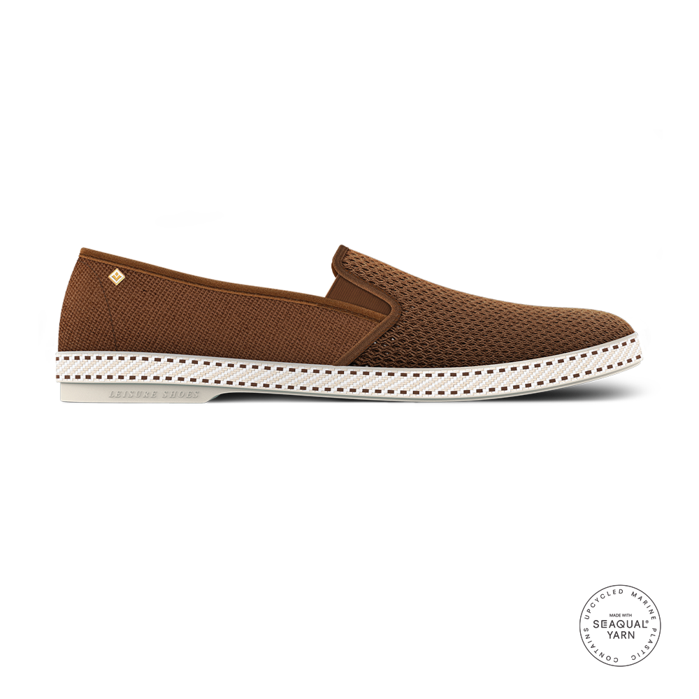 Rivieras Classic Canvas & Mesh Loafer – Brown