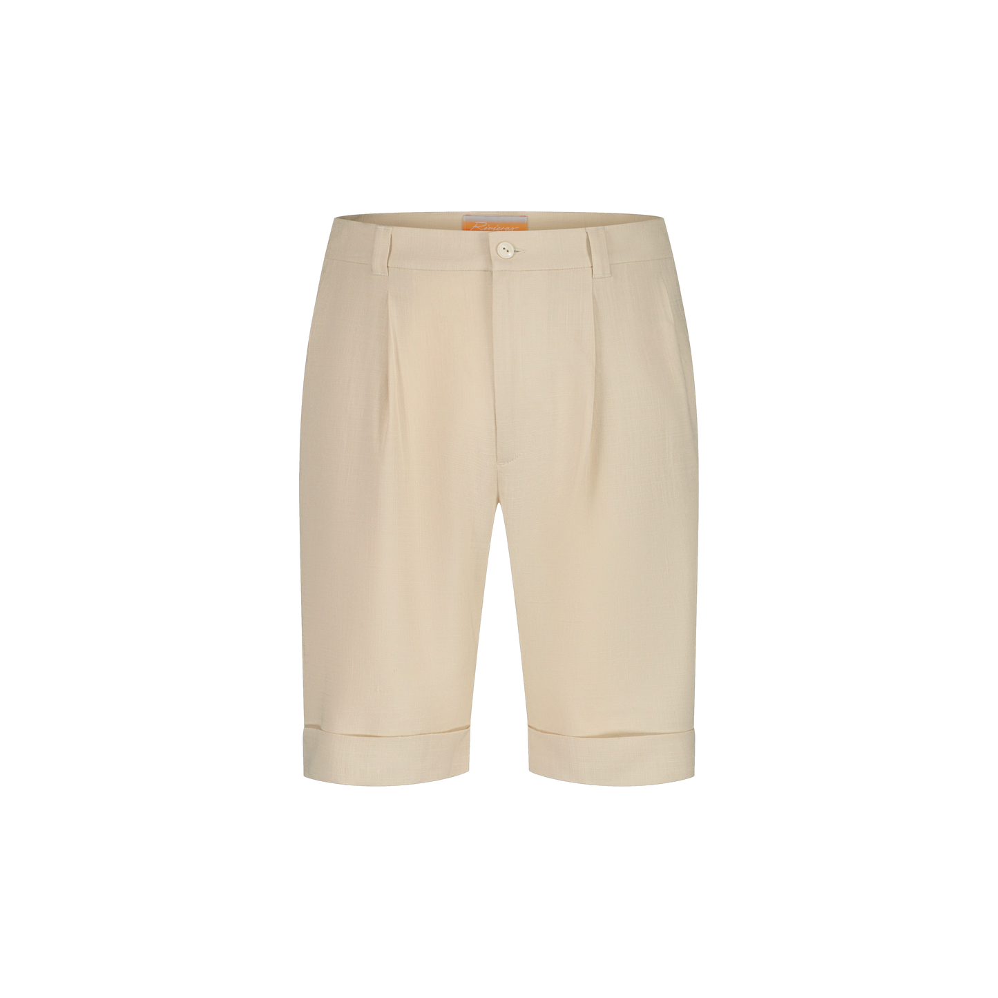 Beige Cuffed Shorts